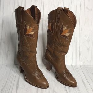Leather cowboy boots